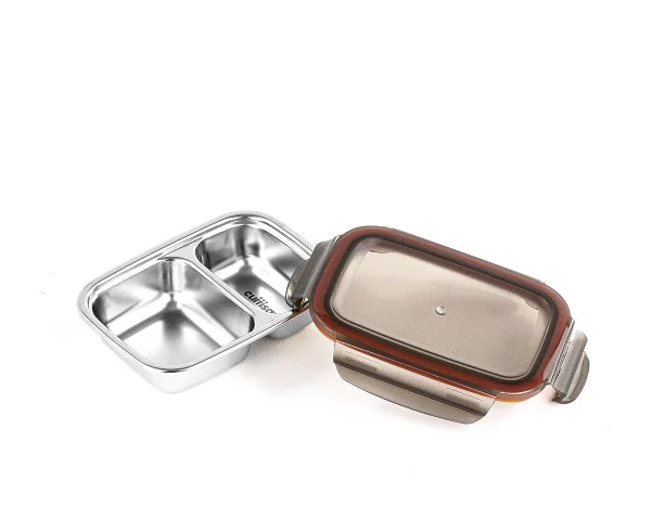 Boite repas 2 compatiments en inox - 370ml - CUITISAN