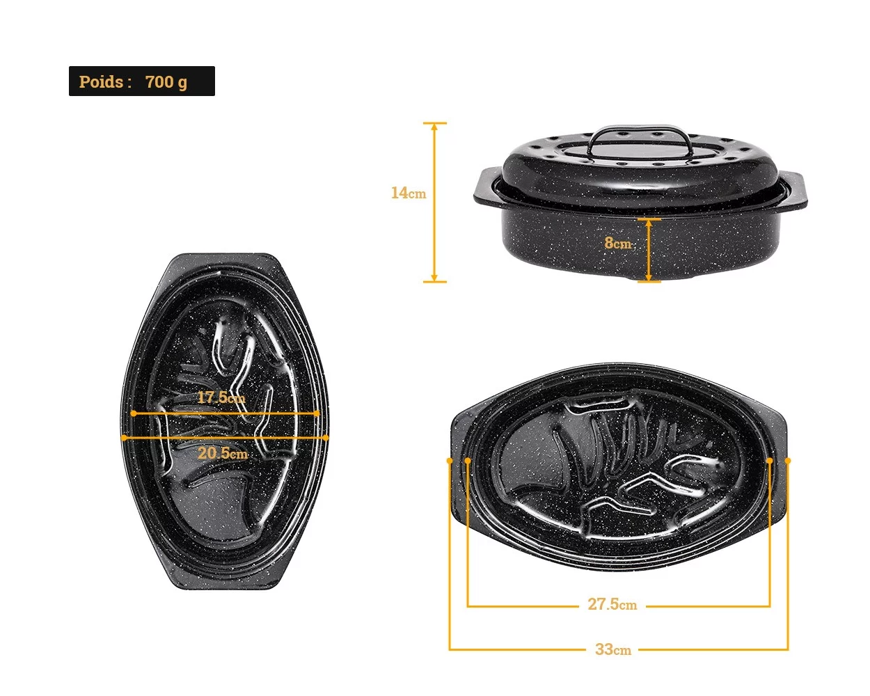 Cocotte Roaster Petit Modèle Livraison Gratuite GRANITEWARE
