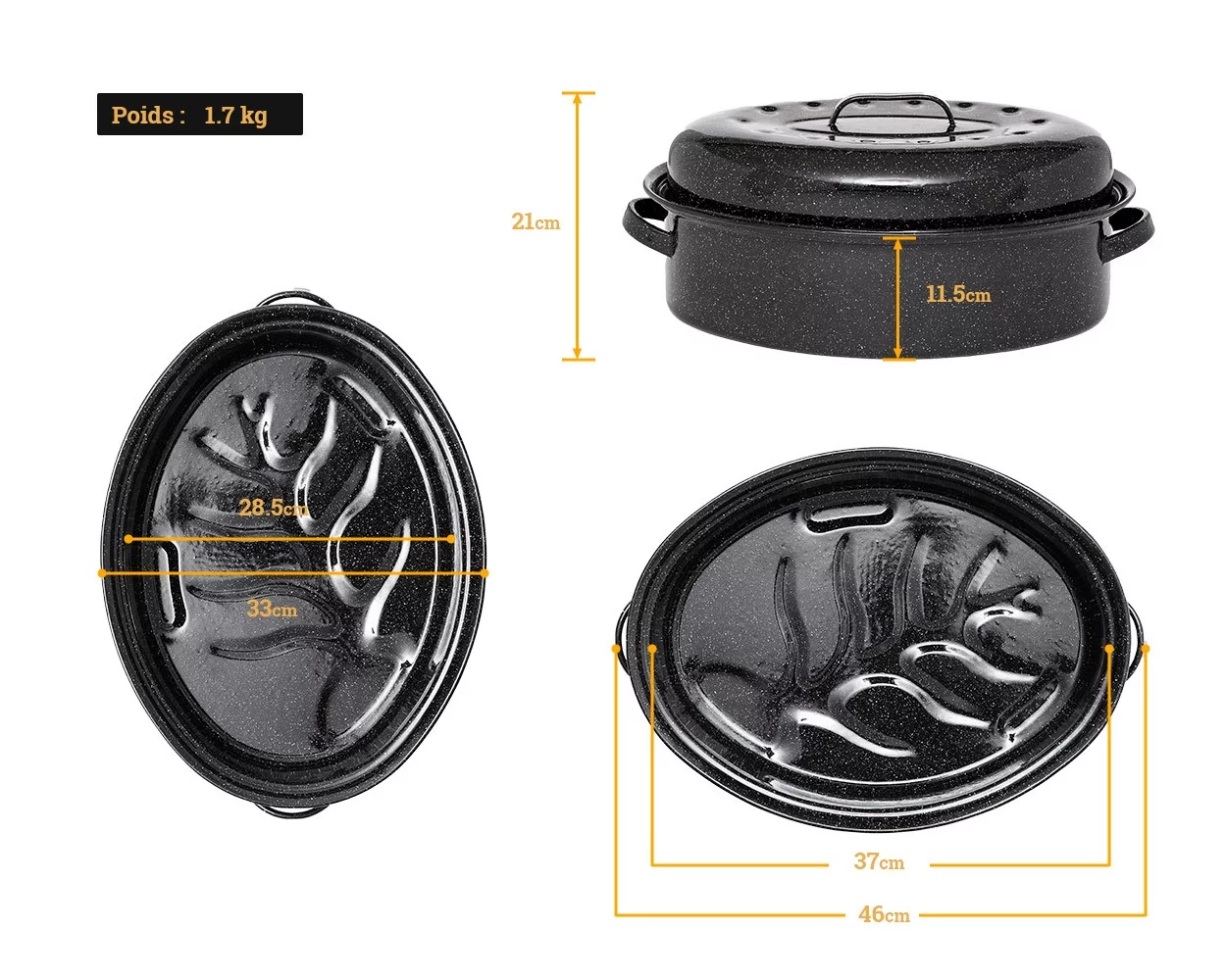 Cocotte Roaster Grand modèle Livraison Gratuite GRANITEWARE
