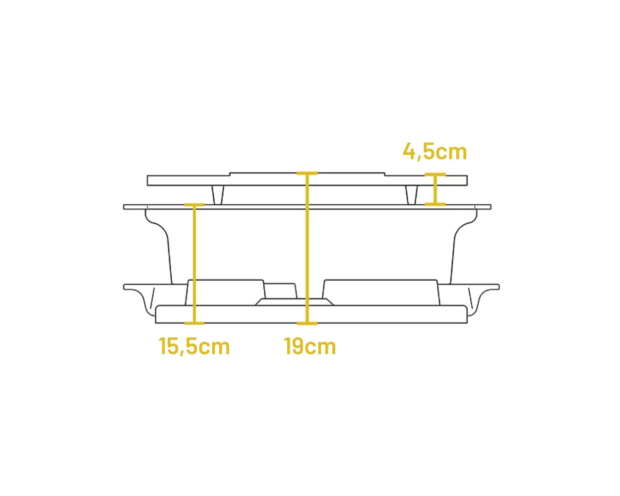 Gimisgu Grille de barbecue en fonte émaillée, rectangulaire en fonte