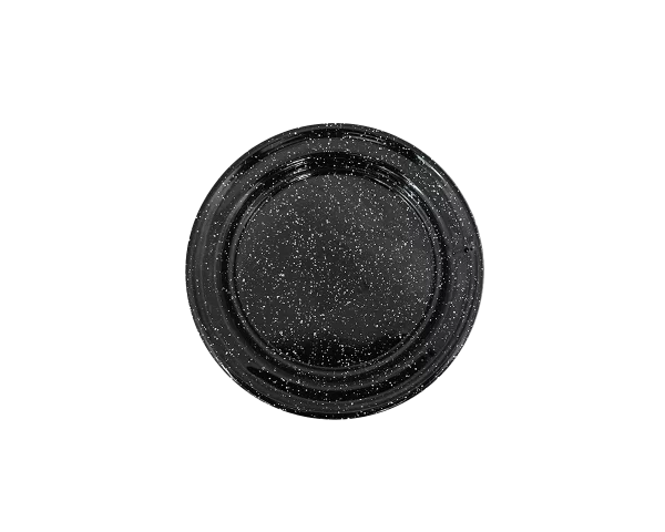 Assiette en métal émaillé - noire - 22cm
