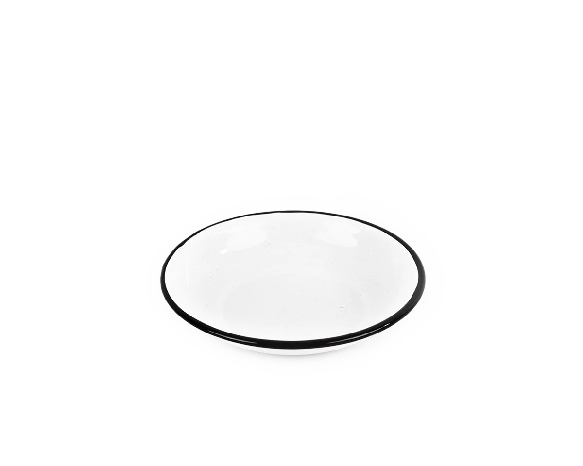 Assiette creuse en métal émaillé - blanc - 18cm