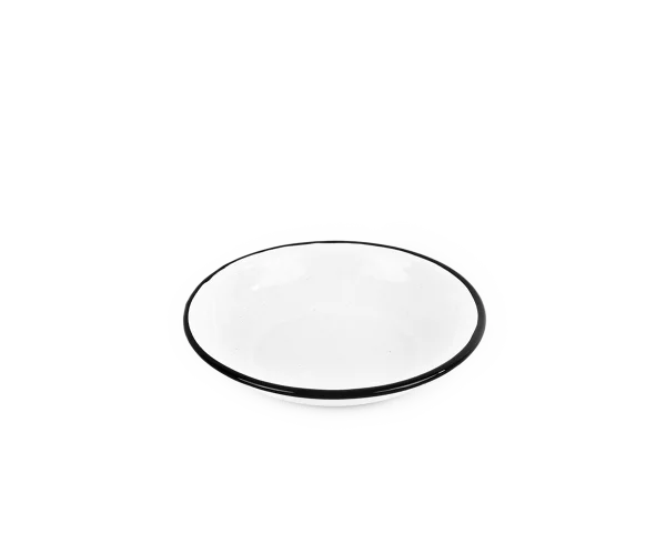 Assiette creuse en métal émaillé - blanc - 18cm
