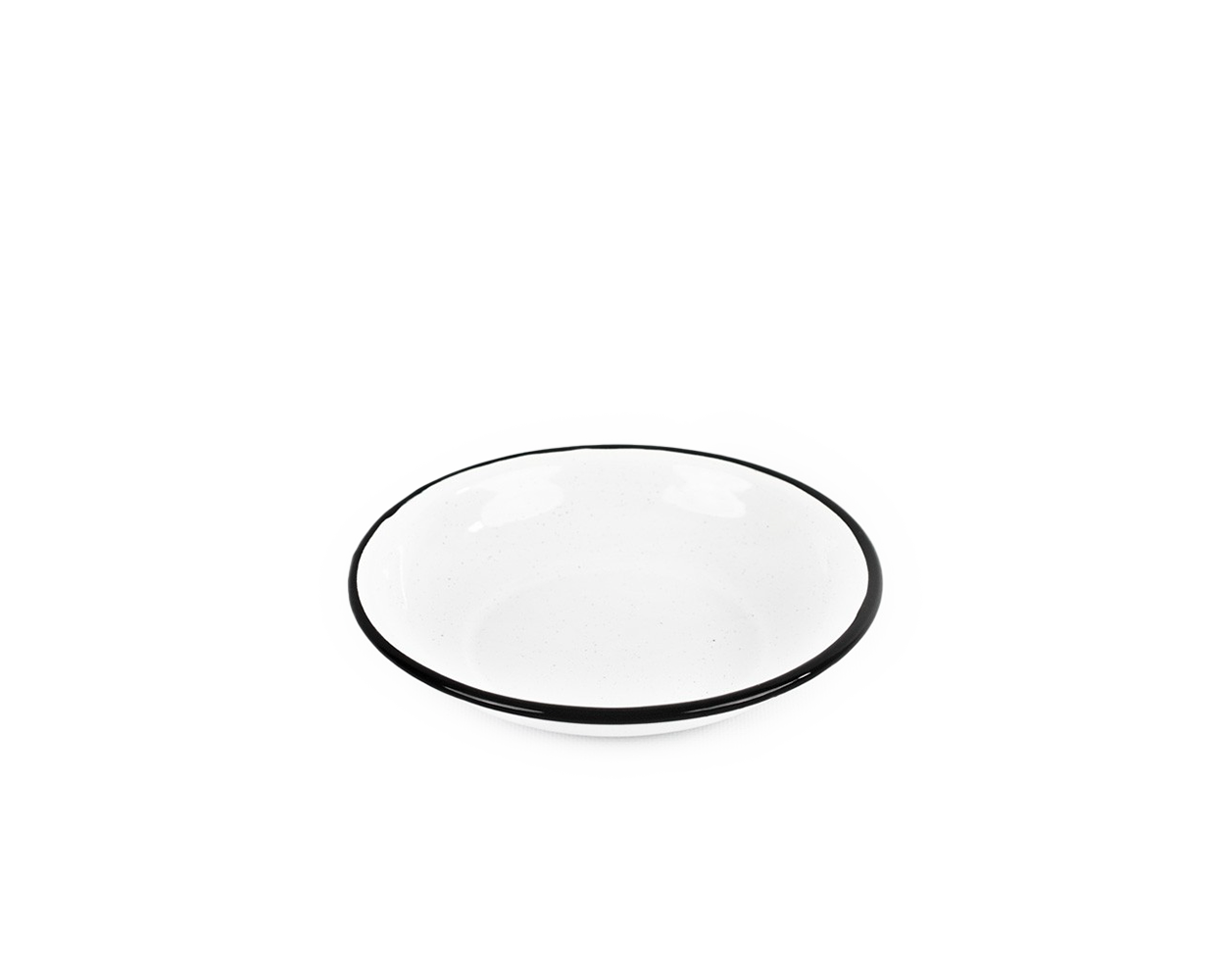 Assiette creuse en métal émaillé - blanc - 18cm