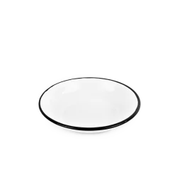 Assiette creuse en métal émaillé - blanc - 20cm