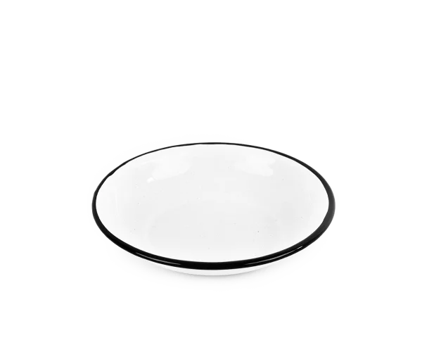 Assiette creuse en métal émaillé - blanc - 20cm