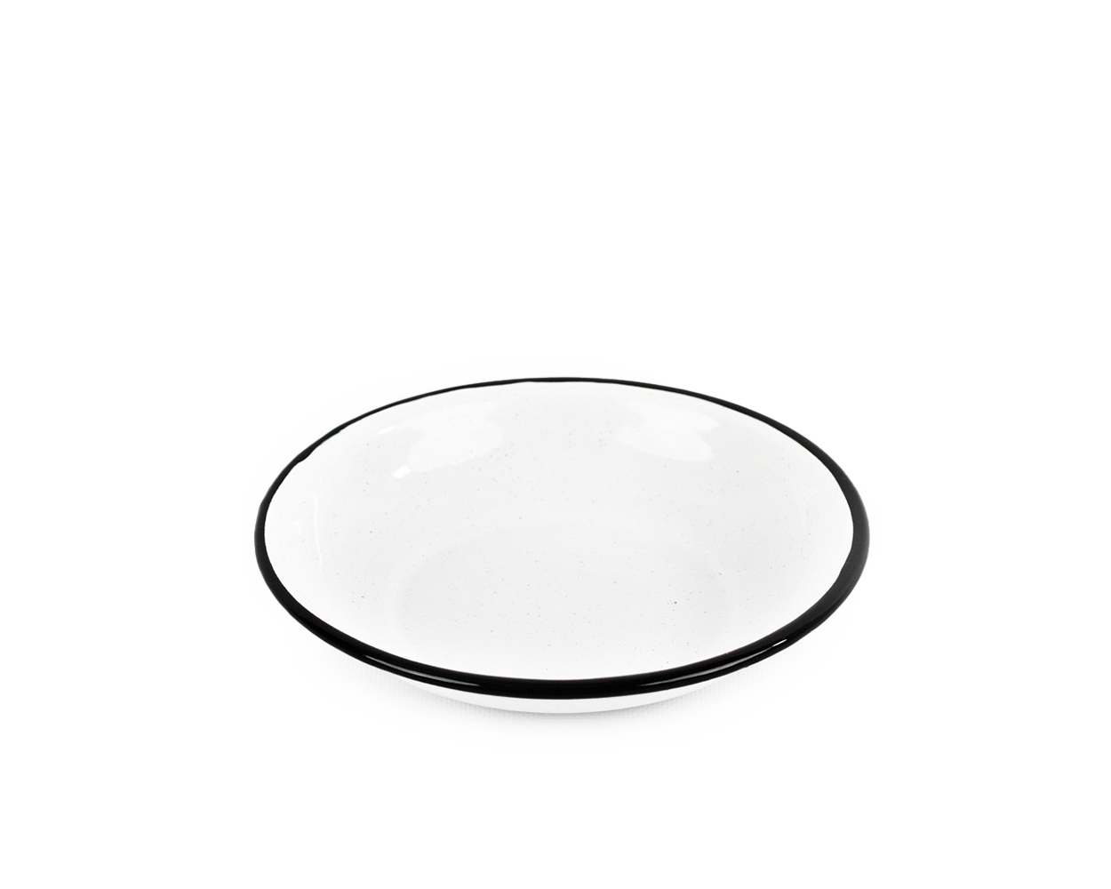 Assiette creuse en métal émaillé - blanc - 20cm