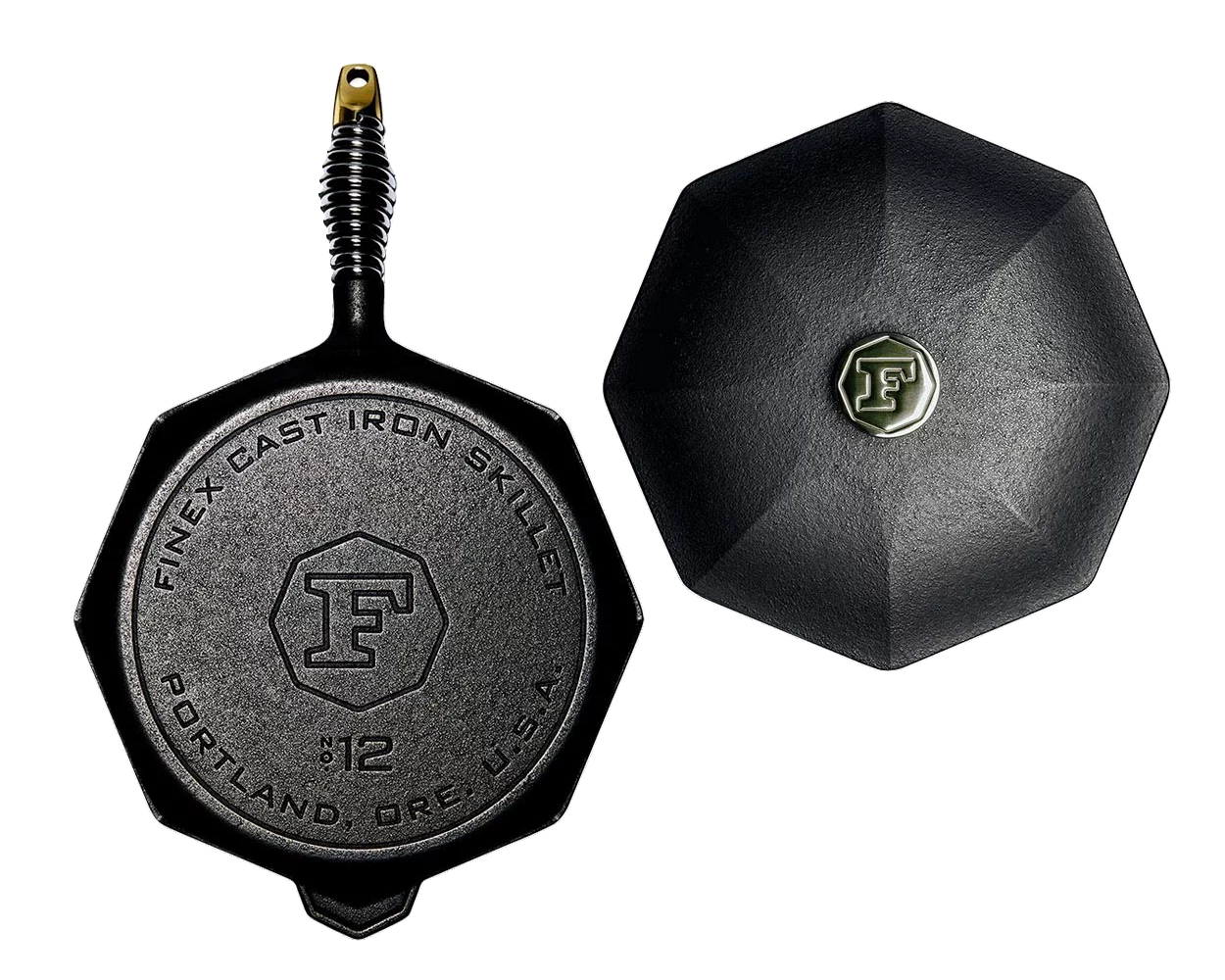 Poêle + couvercle en fonte naturelle - Diamètre 28cm