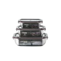 Pack "Nomade" - 3x boîtes inox alimentaires rectangulaires - Cuitisan
