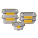 Lot de 5 boites alimentaires inox MetalShock - 650ml + 2x 820ml + 2x 1200ml - PIKA