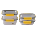 Lot de 4 boites alimentaires inox MetalShock - 2x 820ml + 2x 1200ml - PIKA