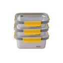 Lot de 3 boites alimentaires inox MetalShock - 2x 820ml + 1200ml - PIKA