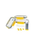 Pack mise sous vide 3 boites en verre GlassShock + pompe manuelle + valves - PIKA