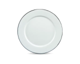 Assiette en métal émaillé - blanche - 22cm