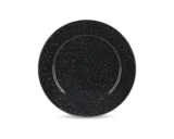Assiette en métal émaillé - noire - 22cm