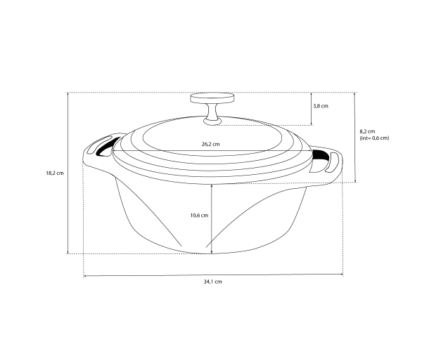 Cocotte En Fonte Émaillée Mahlzeit 10,8 Litres - 2 En 1 Avec Couvercle Poêle à Griller - Compatible Induction, Four, Feu De Bois