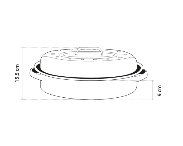 cocotte roaster 508 dimensions