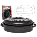 Cocotte Roaster + grille inox + livre de recette - Moyen format - Graniteware