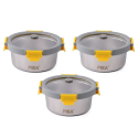 Lot de 3 boites alimentaire inox MetalShock 650ml - PIKA