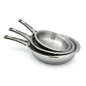Lot de 3 Poêles Inox 18/10 - Compatible Induction - Sans PFAS - Ecovitam