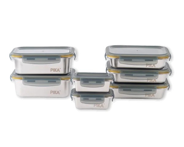 7 boites alimentaire inox : 260, 820 & 1200ml