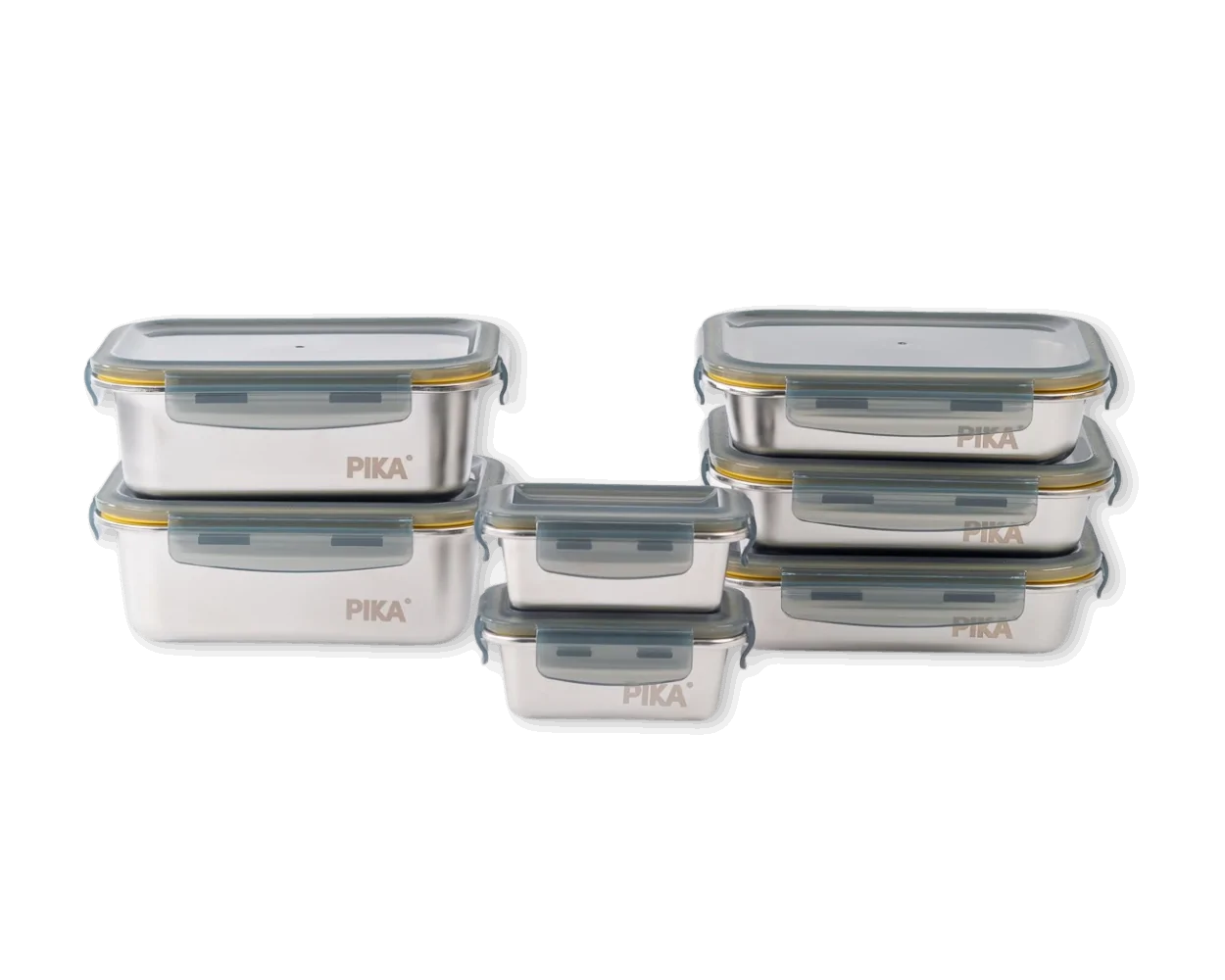 7 boites alimentaire inox : 260, 820 & 1200ml