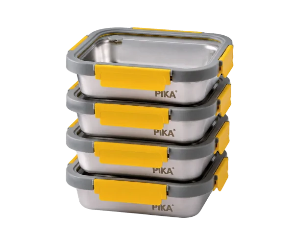 Lot de 4 Boîtes Alimentaires Inox 820ml