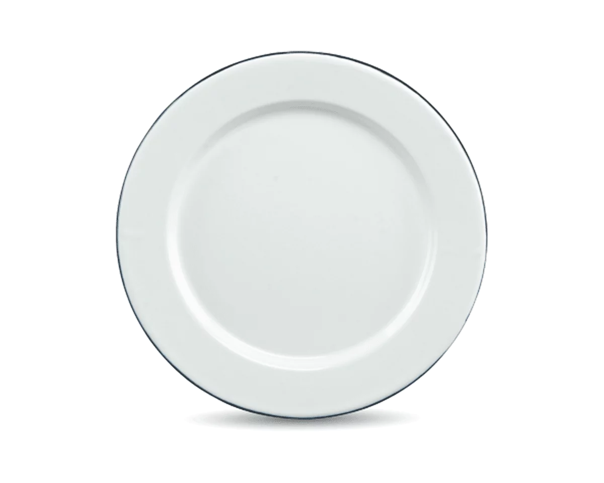 Assiette en métal émaillé - blanche - 27cm
