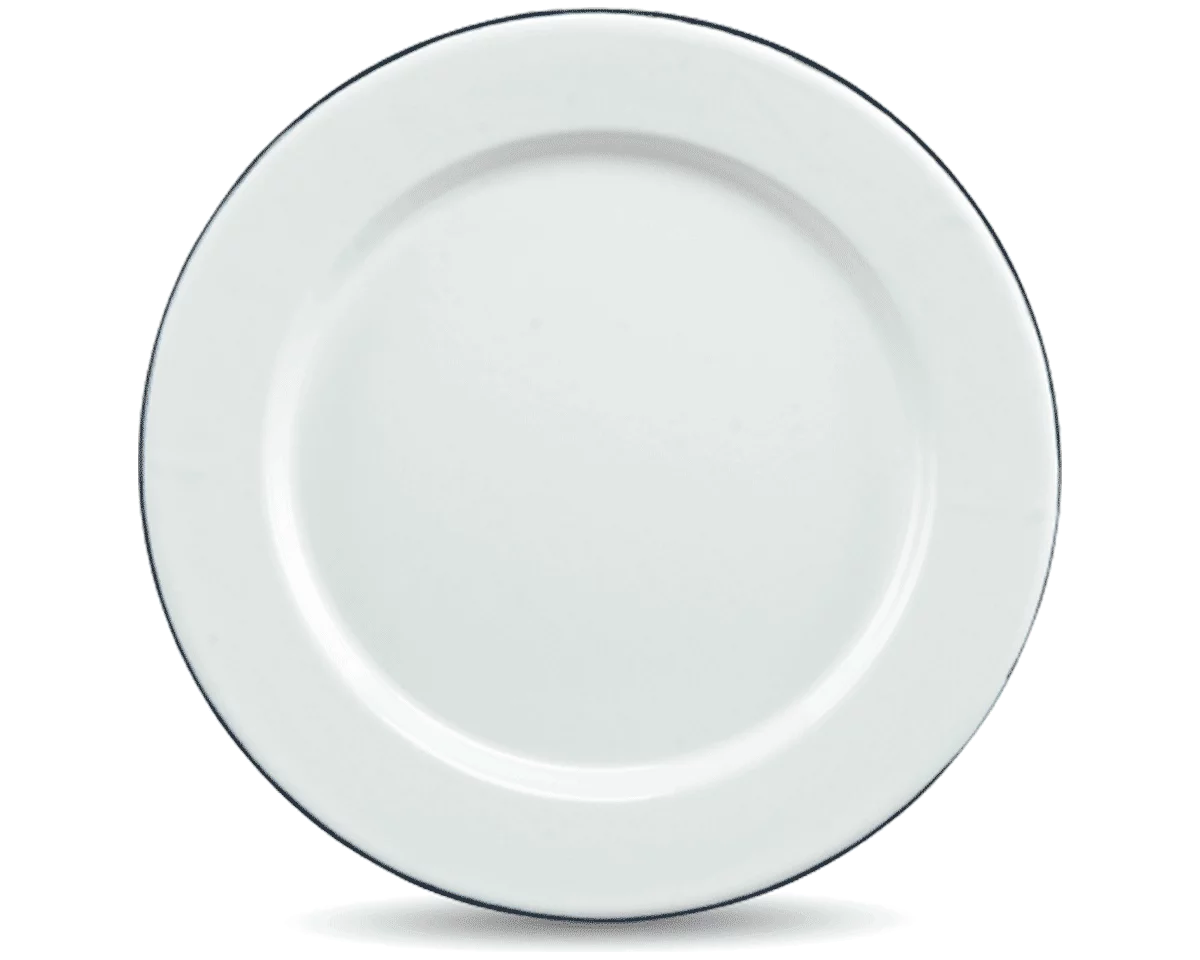 Grande assiette en acier émaillé 32cm - Blanc - Graniteware