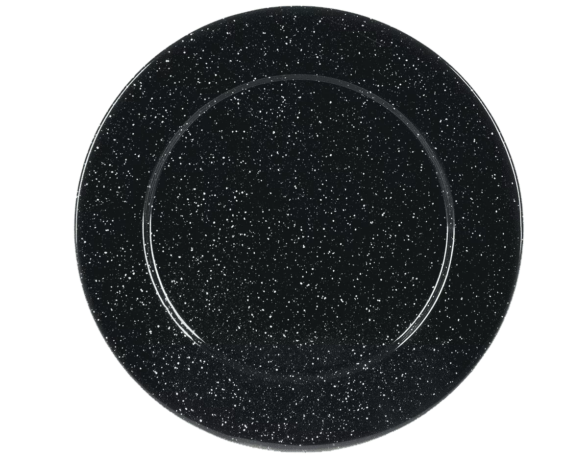 Grande assiette en acier émaillé 32cm - Noir - Graniteware