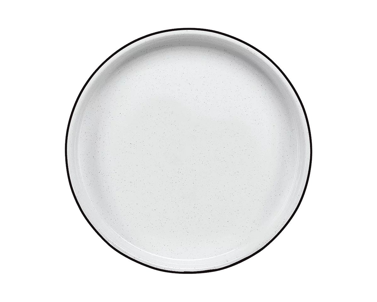 Plateau rond en acier émaillé - blanc - 29cm