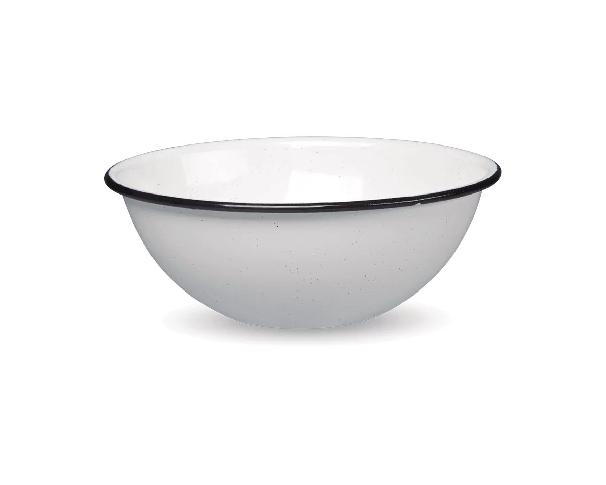 Grand bol pour soupe en acier émaillé - blanc - 18cm