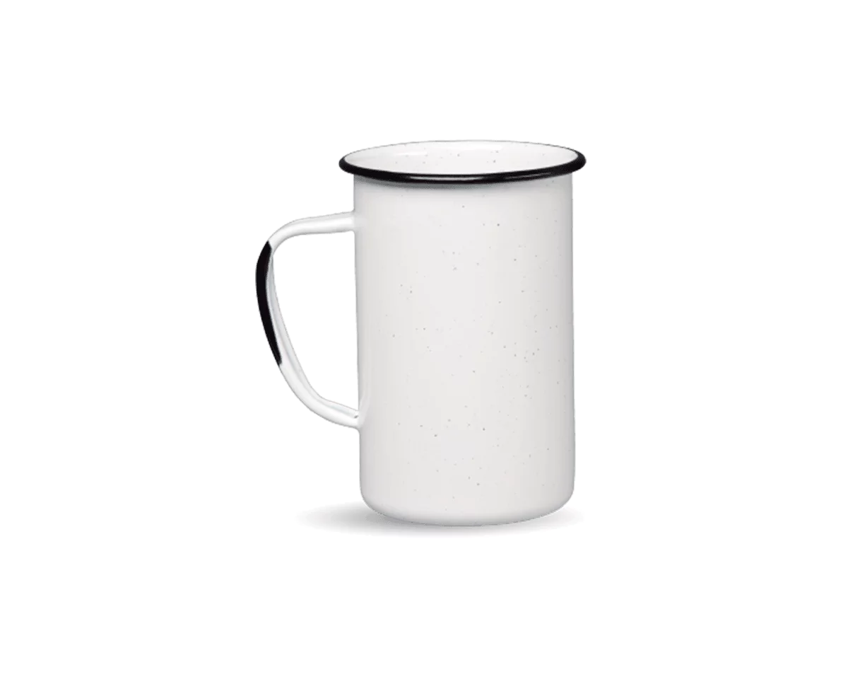 Grand mug en métal émaillé - blanc - 620ml