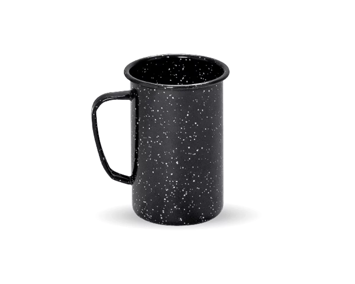 Grand mug en métal émaillé - noir - 620ml