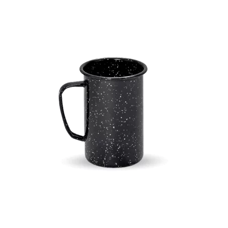 Paire De Tasses à Café En Métal émaillé Noir – Vintage Camping
