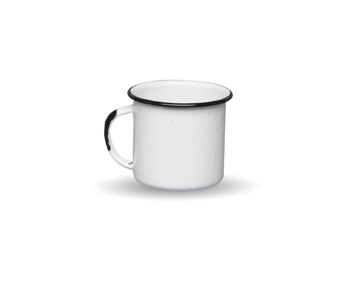 Mug tasse à café en acier émaillé - blanc - 360ml