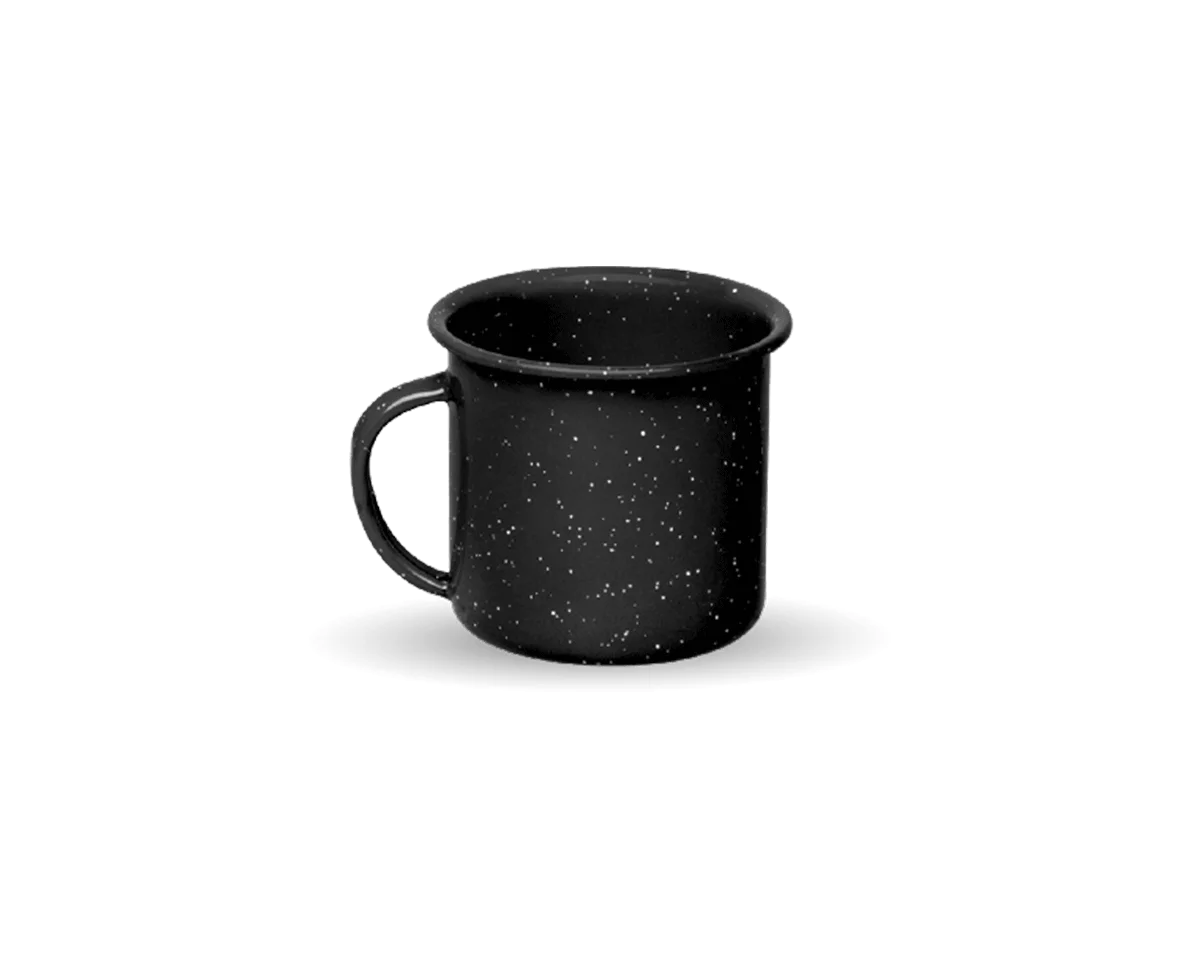 Mug tasse à café en acier émaillé - noir - 360ml
