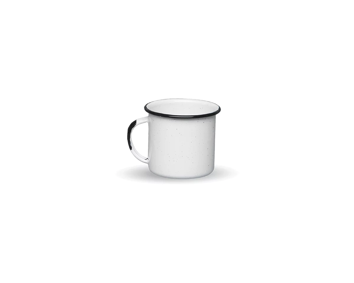 Tasse à café expresso en acier émaillé - Blanc - Graniteware