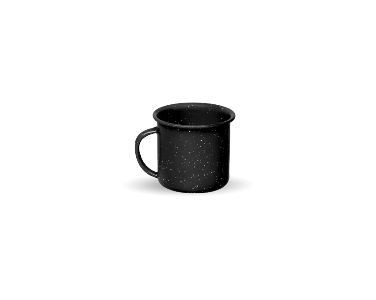 Tasse à café expresso en métal émaillé - noire