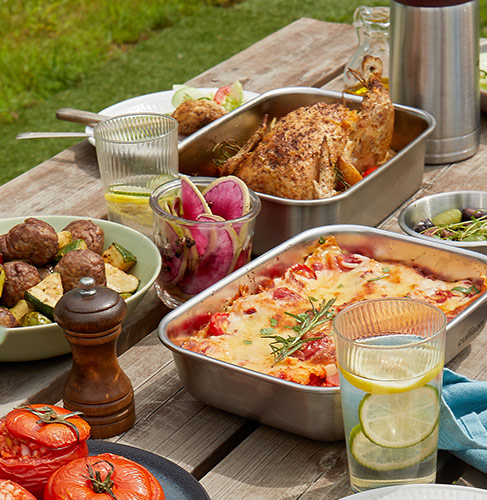 boite ronde repas extérieur