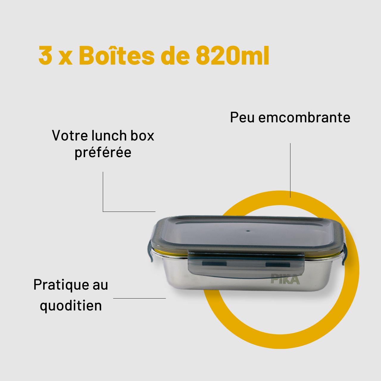 lunch box inox pika 820ml