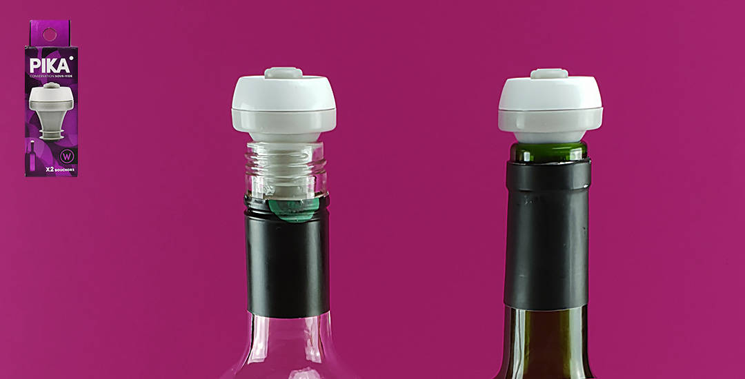 Pompe à Vin VinoCare - Coffret 4 Bouchons Triple Flange - Conservation Vin 3 Fois Plus Longtemps