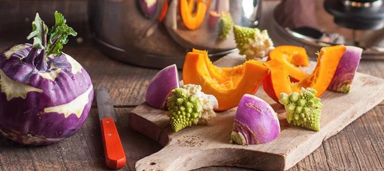 Tableau de cuisson basse température des légumes
