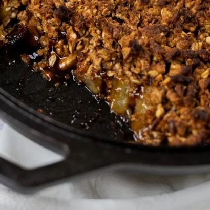 Crumble poire choco cannelle