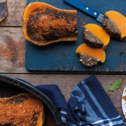 Courge butternut farcie aux cèpes