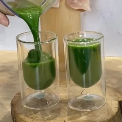 Jus vert à base d'épinards et de fenouils